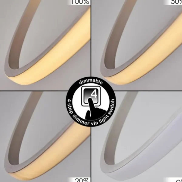 hofstein Suspension Toga LED Nickel mat, 3 lumières* Lampes Modernes