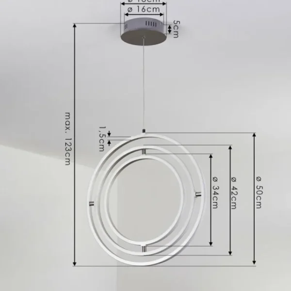hofstein Suspension Toga LED Nickel mat, 3 lumières* Lampes Modernes