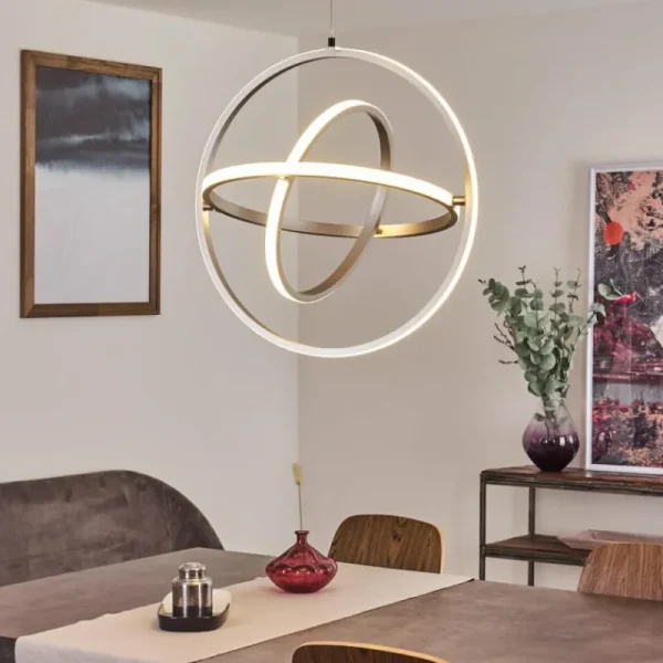 hofstein Suspension Toga LED Nickel mat, 3 lumières* Lampes Modernes
