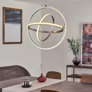 hofstein Suspension Toga LED Nickel mat, 3 lumières* Lampes Modernes