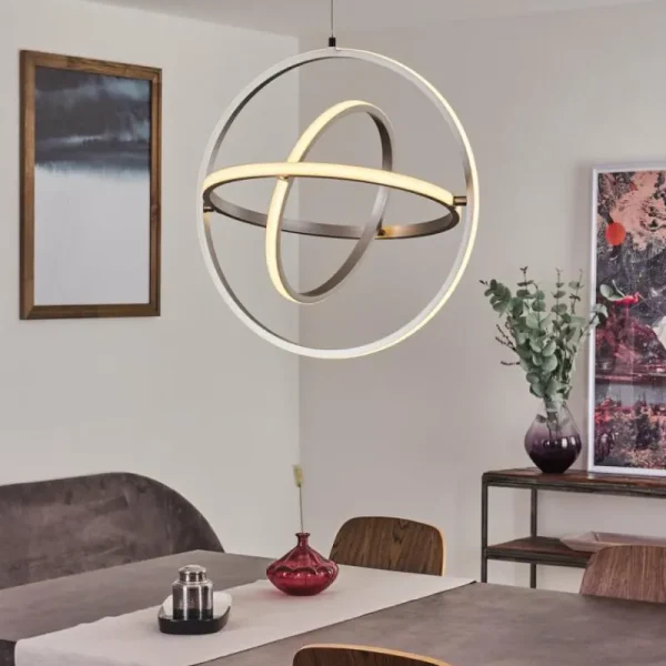 hofstein Suspension Toga LED Nickel mat, 3 lumières* Lampes Modernes