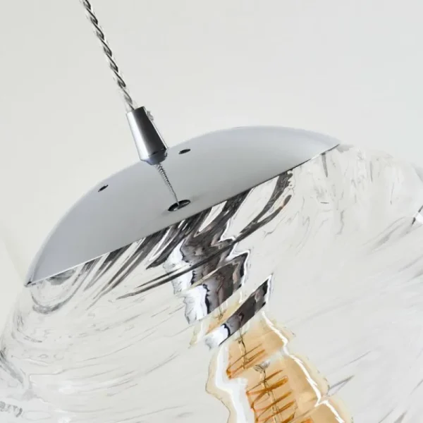 hofstein Suspension Tomboul Chrome, 1 lumière* Lampes En Verre