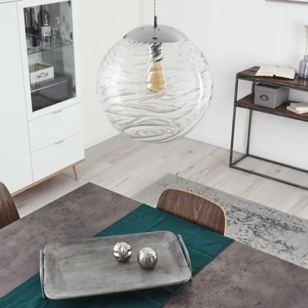 hofstein Suspension Tomboul Chrome, 1 lumière* Lampes En Verre