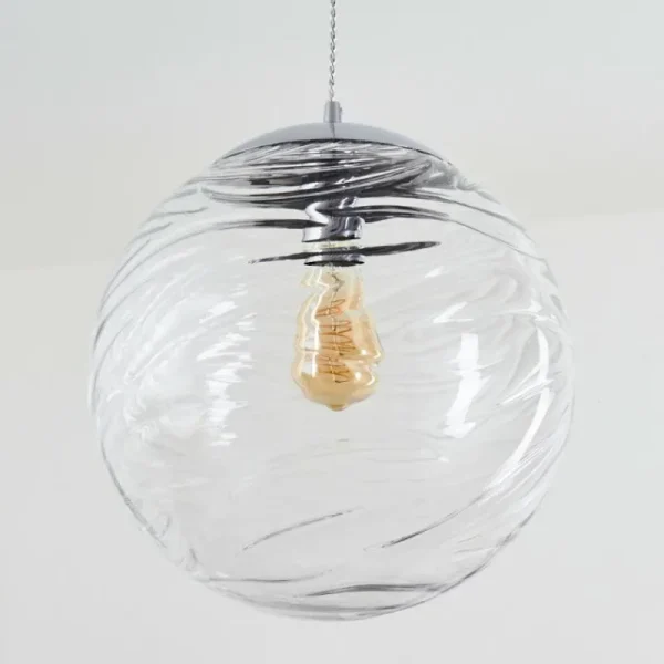 hofstein Suspension Tomboul Chrome, 1 lumière* Lampes En Verre