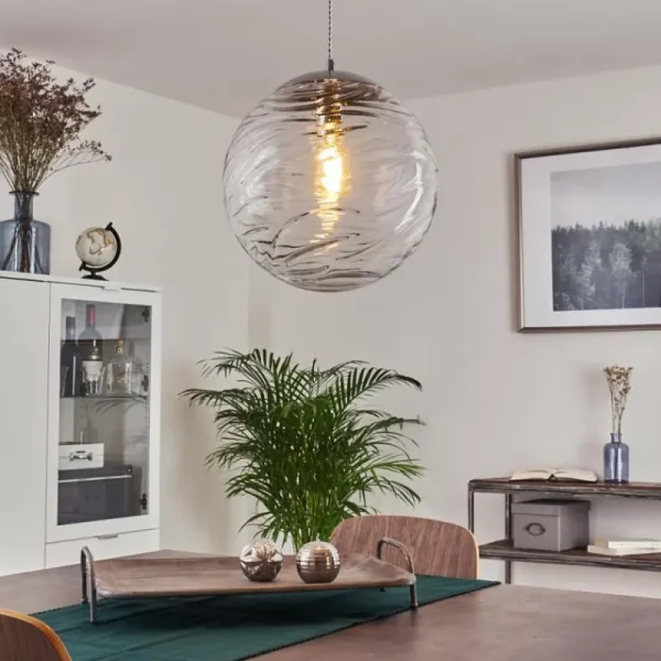 hofstein Suspension Tomboul Chrome, 1 lumière* Lampes En Verre