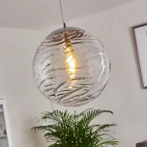 hofstein Suspension Tomboul Chrome, 1 lumière* Lampes En Verre