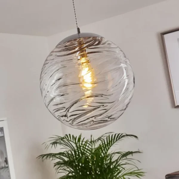 hofstein Suspension Tomboul Chrome, 1 lumière* Lampes En Verre