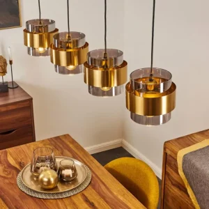 hofstein Suspension Traak Noir, 4 lumières* Lampes Modernes