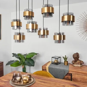hofstein Suspension Traak Noir, 8 lumières* Lampes Modernes