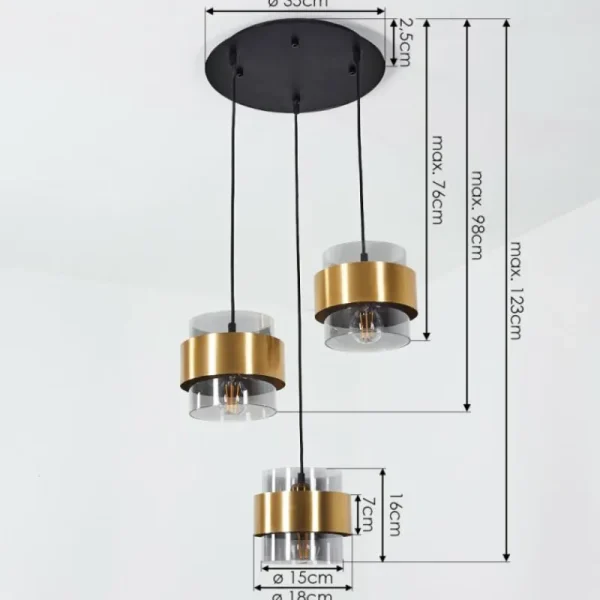 hofstein Suspension Traak Noir, 3 lumières* Lampes Modernes