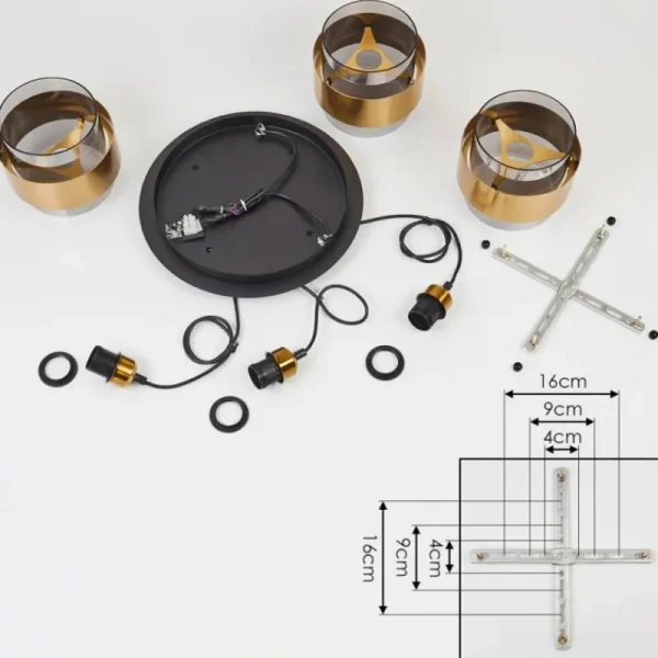 hofstein Suspension Traak Noir, 3 lumières* Lampes Modernes