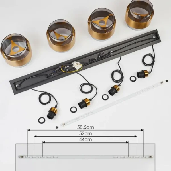 hofstein Suspension Traak Noir, 4 lumières* Lampes Modernes