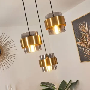 hofstein Suspension Traak Noir, 3 lumières* Lampes Modernes