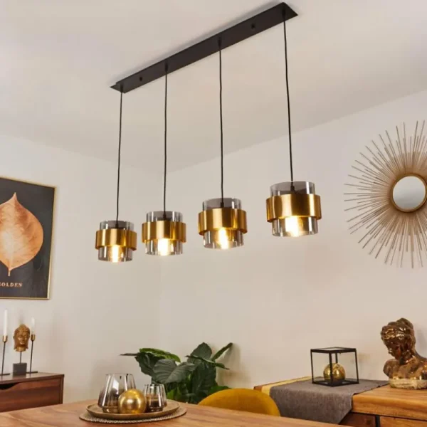 hofstein Suspension Traak Noir, 4 lumières* Lampes Modernes