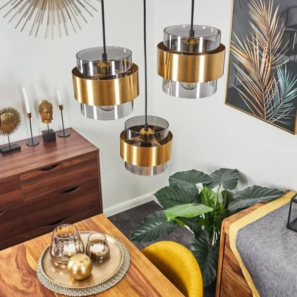 hofstein Suspension Traak Noir, 3 lumières* Lampes Modernes