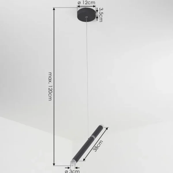 hofstein Suspension Térou LED Anthracite, 1 lumière* Lampes Modernes