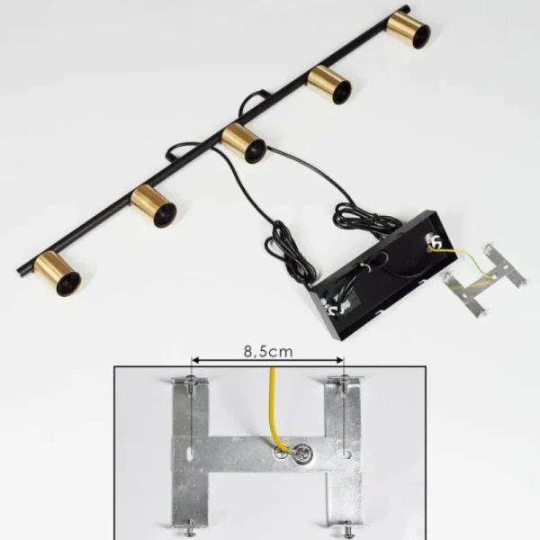 hofstein Suspension Tulla Laiton, Noir, 5 lumières* Lampes Modernes