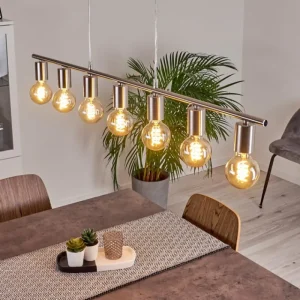 hofstein Suspension Tulla Nickel mat, 7 lumières* Lampes Modernes