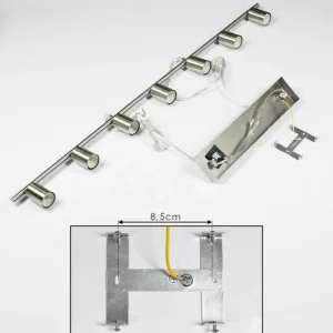 hofstein Suspension Tulla Nickel mat, 7 lumières* Lampes Modernes
