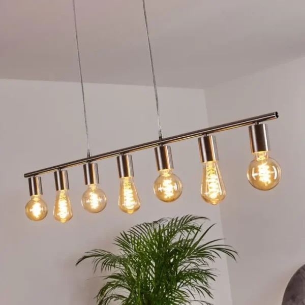 hofstein Suspension Tulla Nickel mat, 7 lumières* Lampes Modernes