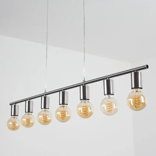 hofstein Suspension Tulla Nickel mat, 7 lumières* Lampes Modernes