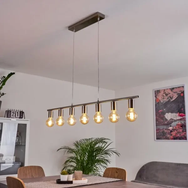 hofstein Suspension Tulla Nickel mat, 7 lumières* Lampes Modernes