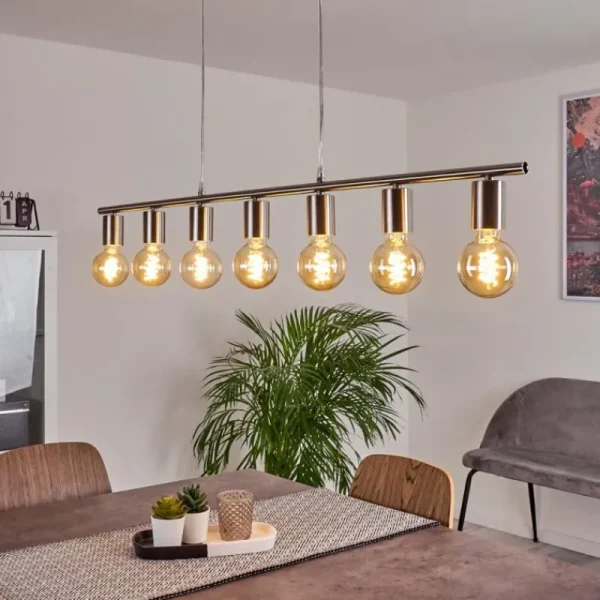hofstein Suspension Tulla Nickel mat, 7 lumières* Lampes Modernes