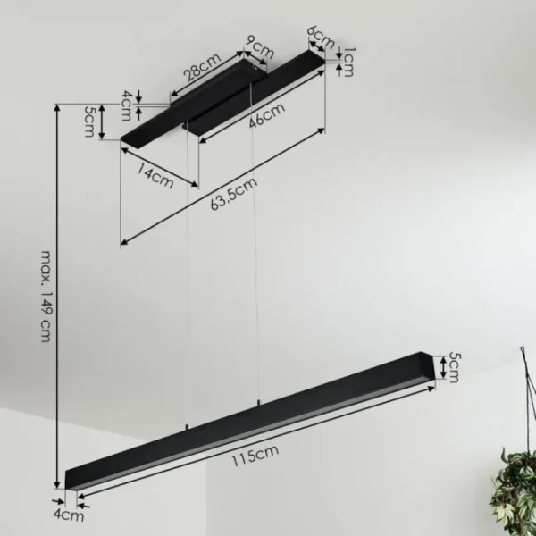 hofstein Suspension Tumbila LED Noir, 1 lumière* Lampes Modernes