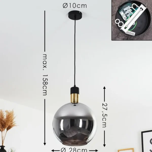 hofstein Suspension Tuvalu Noir, 1 lumière* Lampes Modernes
