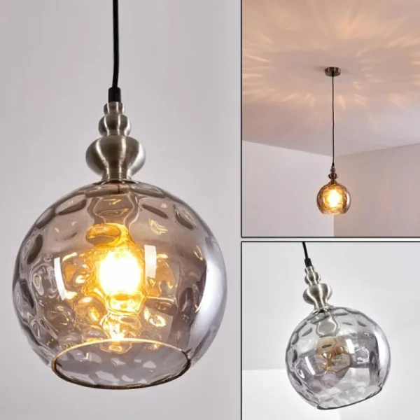 hofstein Suspension Uddebo Nickel mat, 1 lumière* Lampes Modernes