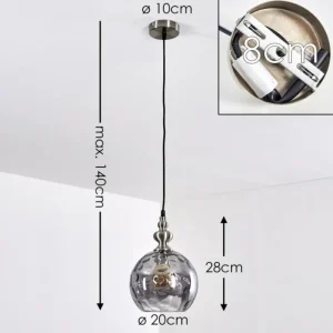 hofstein Suspension Uddebo Nickel mat, 1 lumière* Lampes Modernes