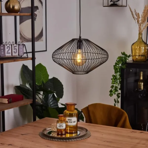 hofstein Suspension Unafo Noir, 1 lumière* Lampes Modernes
