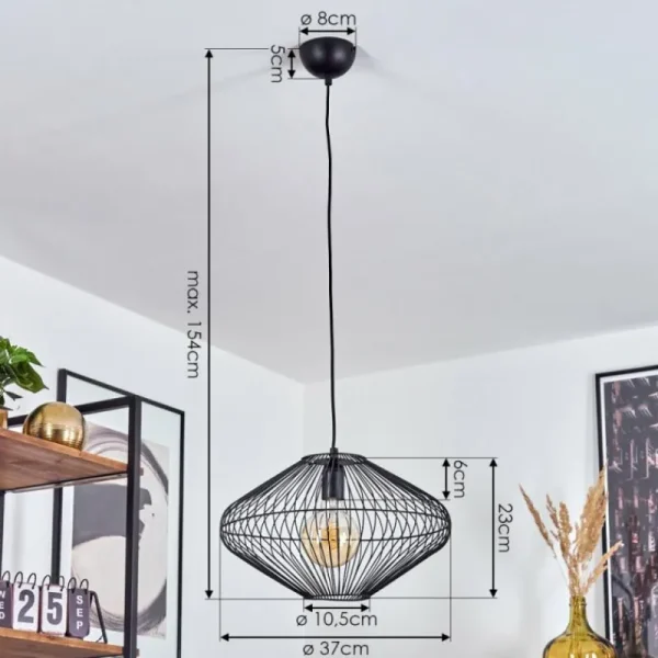 hofstein Suspension Unafo Noir, 1 lumière* Lampes Modernes