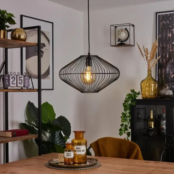 hofstein Suspension Unafo Noir, 1 lumière* Lampes Modernes