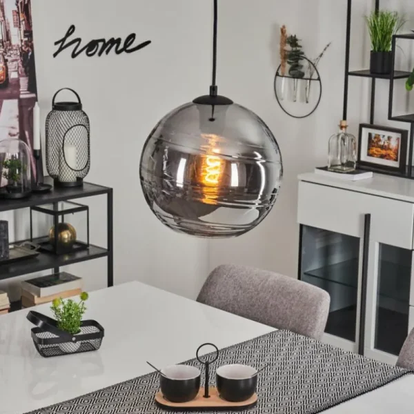 hofstein Suspension Veikkaala Noir, 1 lumière* Lampes Modernes