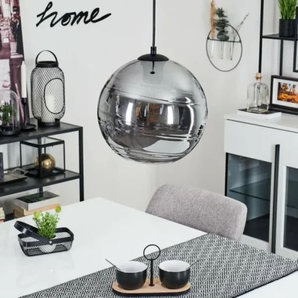 hofstein Suspension Veikkaala Noir, 1 lumière* Lampes Modernes