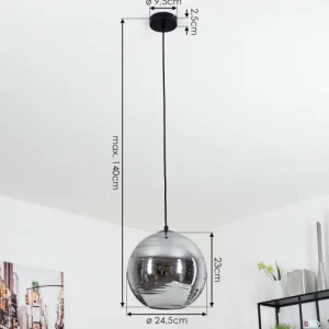 hofstein Suspension Veikkaala Noir, 1 lumière* Lampes Modernes