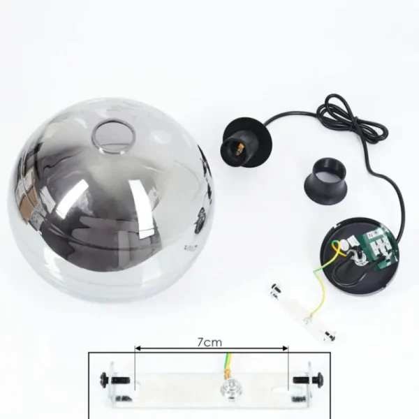 hofstein Suspension Veikkaala Noir, 1 lumière* Lampes Modernes