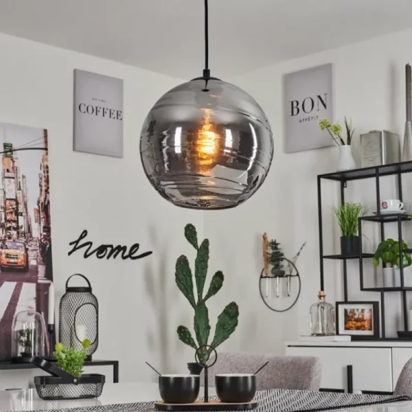 hofstein Suspension Veikkaala Noir, 1 lumière* Lampes Modernes