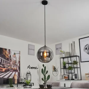 hofstein Suspension Veikkaala Noir, 1 lumière* Lampes Modernes