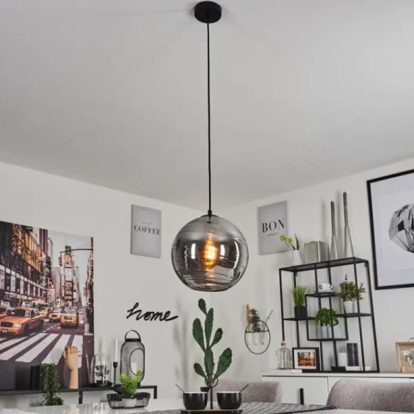 hofstein Suspension Veikkaala Noir, 1 lumière* Lampes Modernes