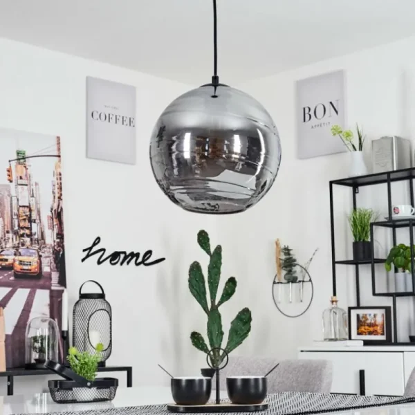 hofstein Suspension Veikkaala Noir, 1 lumière* Lampes Modernes