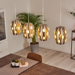 hofstein Suspension Ventimiglia Nickel mat, 4 lumières* Lampes Modernes