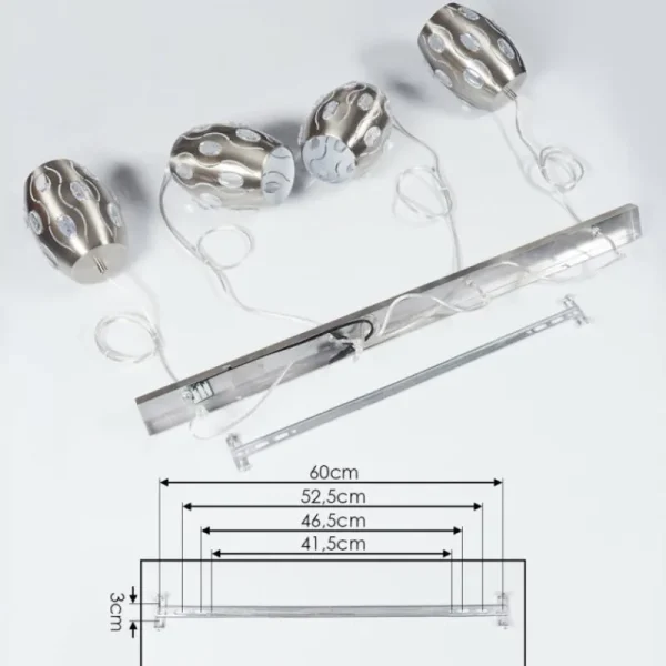 hofstein Suspension Ventimiglia Nickel mat, 4 lumières* Lampes Modernes