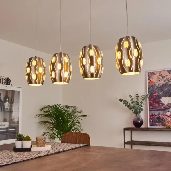 hofstein Suspension Ventimiglia Nickel mat, 4 lumières* Lampes Modernes