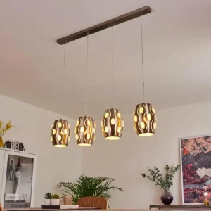 hofstein Suspension Ventimiglia Nickel mat, 4 lumières* Lampes Modernes