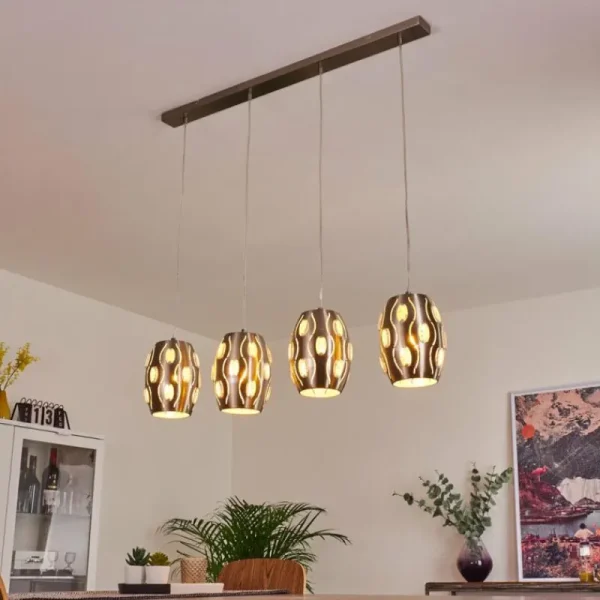 hofstein Suspension Ventimiglia Nickel mat, 4 lumières* Lampes Modernes