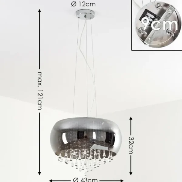 hofstein Suspension Ventspils Chrome, 1 lumière* Lampes Modernes