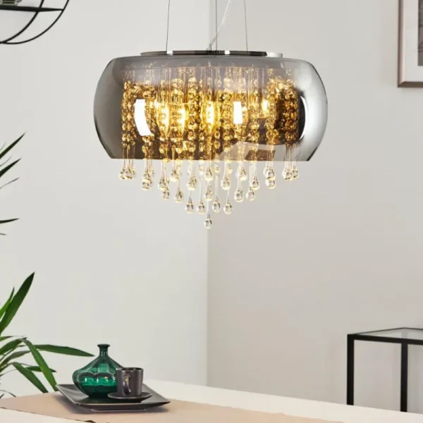 hofstein Suspension Ventspils Chrome, 1 lumière* Lampes Modernes