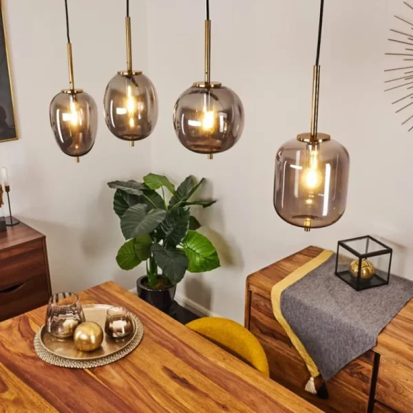 hofstein Suspension Verbania Laiton, 4 lumières* Lampes Modernes